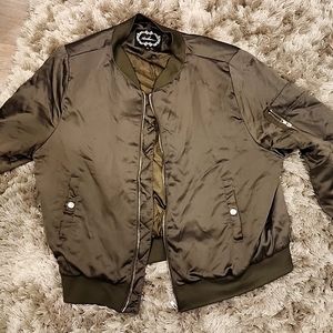 Olive Satin BomberJacket